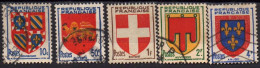France 1949 Armoiries Des Provinces 4ème Série Y&T 834 à 838 (complet 5 Timbres) - Used Stamps