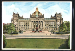 AK Berlin, Reichstag Mit Bismarckdenkmal  - Dierentuin