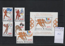 Rumänien Michel Cat.No Mnh/** 4999/5003 + Sheet 291 Olympia - Unused Stamps