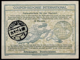 ALLEMAGNE GERMANY 1925, Ro7 35 Pfennig ( Mi. 08 ) Provisional Int. Reply Coupon Reponse Antwortschein IAS IRC INGOLSTADT - Altri & Non Classificati