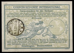 ALLEMAGNE GERMANY 1927, Ro8  35 Pfennig ( Mi. 09 ) Int. Reply Coupon Reponse Antwortschein IAS IRC O ZERBST 24.01.27 - Altri & Non Classificati