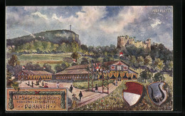 AK Dornach, XII. Solothurnsches Kantonal-Gesangfest, 1907, Festplatz, Wappen  - Dornach