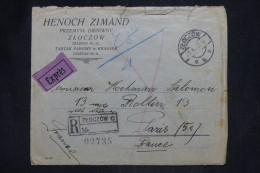 POLOGNE - Enveloppe Commerciale De Zloczow En Recommandé Et Exprès Pour Paris En 1932, Affranchissement Au Dos- L 154044 - Lettres & Documents