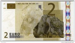 Belle Carte Représentant Un Billet Fictif De 2 Euros "CGB" Paris 2008 - Préhistoire - Euro Bank Note - Andere & Zonder Classificatie