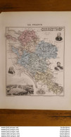 CARTE  ATLAS MIGEON 1888 CHARENTE  INFERIEURE GRAVEE PAR LECOCQ ET BARBIER FORMAT 35 X 27 CM - Geographische Kaarten