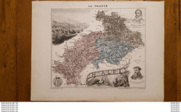 CARTE  ATLAS MIGEON 1888  HAUTES  ALPES  GRAVEE PAR LECOCQ ET BARBIER FORMAT 35 X 27 CM - Geographische Kaarten