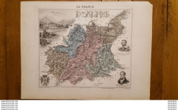 CARTE  ATLAS MIGEON 1888  BASSES ALPES  GRAVEE PAR LECOCQ ET BARBIER FORMAT 35 X 27 CM - Geographische Kaarten