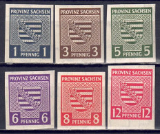 Provinz Sachsen 1945 - Provinzwappen, Nr. 66 X - 71 X, Gefalzt * / MLH - Mint