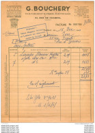 FACTURE G.  BOUCHERY FILS CABLES 51 RUE DE CHABROL PARIS 1960 - 1950 - ...