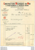 FACTURE 1942 CONSTRUCTIONS MECANIQUES DU MIDI ET ETS G.  DECREUSE REUNIS  45 RUE DE CHABROL PARIS  X - 1900 – 1949
