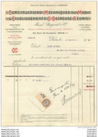 FACTURE 1931 CONSTRUCTIONS MECANIQUES DU MIDI ET ETS G. DECREUSE REUNIS  45 RUE DE CHABROL PARIS X - 1900 – 1949