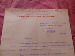 F-560 , DOCUMENT , Comice Agricole De L'Arrondissement De Béziers , Concours Du Carburant National , 1922 - Landwirtschaft