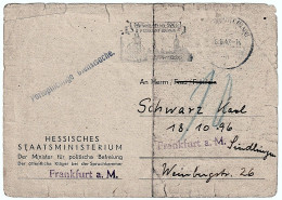 Post Document Releasing The German Karl Schwarz From Any Responsibility For German Nazism And War Crimes. 6 VI 1947 - Lettres & Documents