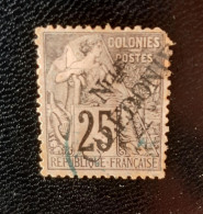 1892 Yvert 29 25c Noir Sur Rose - Used Stamps