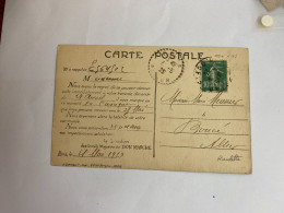 !!! CPA DE 1923 AFFRANCHISSEMENT DE ROULETTE 10c SEMEUSE. - Coil Stamps