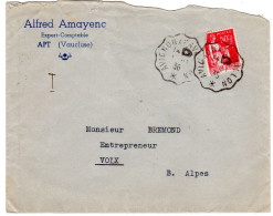 1936  "  Alfred   AMAYENC  à APT  "  CAD  Ambulant D' AVIGNON à CAVAILLON - Storia Postale