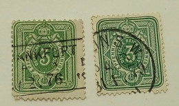 Deutsche Reich Post-3 Pfennige 1875.-both Variants - Usati