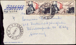 604604 | "Der Fliegende Holländer" KLM, Bedarfsbrief Per Luftpost, Luchtpost Aus Brazzaville, Kongo, Erh 3, Beschädigt - Cartas & Documentos