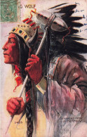 Chief Big Wolf * 1909 * Chef Indien * Indian Indians * CPA Gaufrée Embossed - Indiens D'Amérique Du Nord
