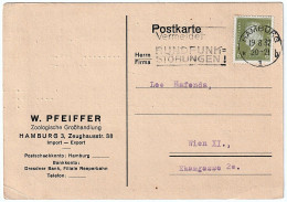 Company Postcard W. Pfeiffer Pet Wholesaler Hamburg. Postage Stamp DR 6, Data Seal 19/08/1932 Avoids Radio Interference - Cartoline