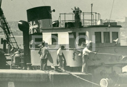 1950 REBOCADOR PORTO BRANDAO ALMADA REAL PHOTO FOTO TUG BOAT TUGBOAT SHIP  AT837 - Boats