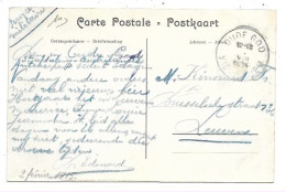 Postkaart Oude God 8/1914 Verstuurd Naar Leuven - Service Militaire. - Not Occupied Zone