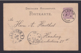 Guter Hufeisenstempel Hamburg Deutsches Reich K1 Leipzig Ganzsache 5 Pfge 300,00 - Storia Postale