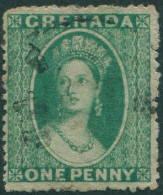 Grenada 1861 SG4 1d Green QV Wmk Star FU - Grenada (1974-...)