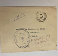 !!! MARTINIQUE, LETTRE DE FORT DE FRANCE 1942 POUR CARACAS (VENEZUELA), CENSURE - Covers & Documents