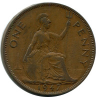 PENNY 1947 UK GRANDE-BRETAGNE GREAT BRITAIN Pièce #BB028.F.A - D. 1 Penny