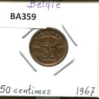 50 CENTIMES 1967 DUTCH Text BELGIEN BELGIUM Münze #BA359.D.A - 50 Centimes