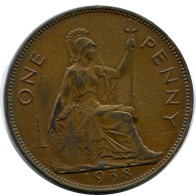 PENNY 1938 UK GBAN BRETAÑA GREAT BRITAIN Moneda #AZ621.E.A - D. 1 Penny