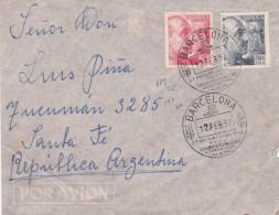 Spain - 1952 - Letter - Airmail - Sent From Barcelona To Santa Fe, Argentine - Caja 31 - Used Stamps