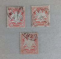 Bavière Bayern 1876 – Armoiries – Lot 3 Timbres MiNr 42 – 50 Pf – Rouge – Signature Expert BAUER BPP - Usati