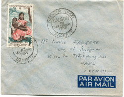 OCEANIE LETTRE PAR AVION DEPART PREMIER JOUR GAUGUIN 24 SEPTEMBRE 1953 PAPEETE POUR LE VIETNAM - Storia Postale