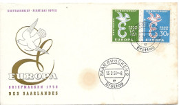 ALLEMAGNE - 439/440 - FDC / First Day Cover - 13/09/1958 - EUROPA - DES SARLANDES / SAARLAND - Other & Unclassified