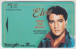 NEW ZEALAND - Elvis Presley - From The Heart, 5$, Tirage 17.500, Used - Nouvelle-Zélande