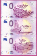 0-Euro MEAR 01-03 2018 Satz 3x Die Selbe No. LISBOA - EUROVISION SONG CONTEST LISBON 2018 - Private Proofs / Unofficial