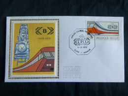 1976 1825 FDCsoie/zijde (Namur) "Société Nationale Des Chemins De Fer Belges/50° Verjaardag Maatscappij Bel.Spoorwegen " - 1971-1980