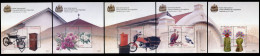 INDONESIA (2024) JAKARTA 2024 Asian International Stamp Exhibition - Letter Box, Motorcycle, Flowers, Birds, Ondel-ondel - Indonesië