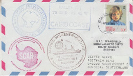 British Antarctic Territory (BAT) Ca Bransfield, Scar Ca Halley Bay Caird Coast Ca Halley 9 FEB 1983 (CO169B) - Brieven En Documenten