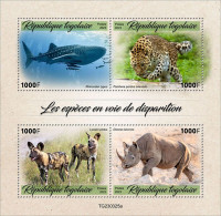 Togo 2023, Animal In Danger, Whale, Leopard, Rhino, 4val In BF - Whales