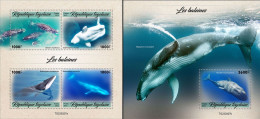 Togo 2023, Animals, Whales, 4val In BF +BF - Ballenas