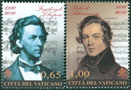 VATICAN 2010 - Frédéric Chopin/Robert Schumann - 2 V. - Unused Stamps