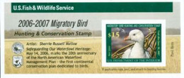 USA  2006 - Oiseau Migrateur - Oie De Ross - Hunting Stamp - Ross Goose -adh.-BF - Geese