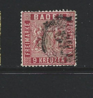 Germania Baden 1860/61 9 K. Dentellatura 13 Usato ( Ottima Centratura ) - Usati