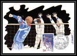 4195/ Carte Maximum (card) France N°2420 Championnat Du Monde Masculin De Volley-ball édition Cef Fdc 1986  - Pallavolo