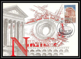 3826/ Carte Maximum (card) France N°2133 La Maison Carrée à Nimes Fdc Edition Cef 1981  - 1980-1989