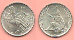 ITALIA 500 Lire 1961 Quadriga UNC FDC ITALY ITALIE Silver Coin K 99 - 500 Lire