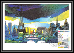 4449a/ Carte Maximum (card) France N°2583 Bicentenaire De La Révolution Panorama De Paris édition Cef Fdc 1989 - 1980-1989